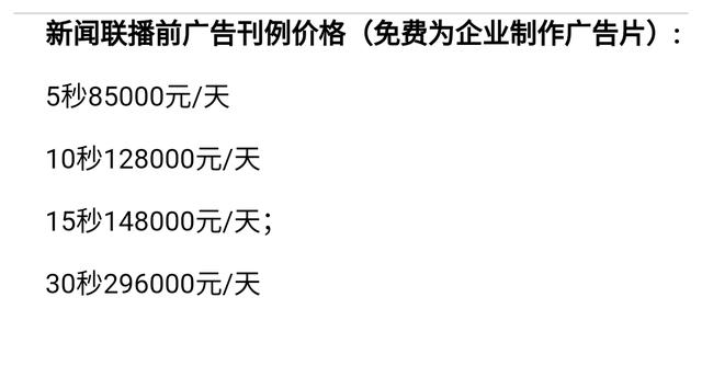 新闻联播前5秒报时广告多少钱大佬们都在玩{精选官网网址: www.vip333.Co }值得信任的品牌平台!？竟然这么贵！